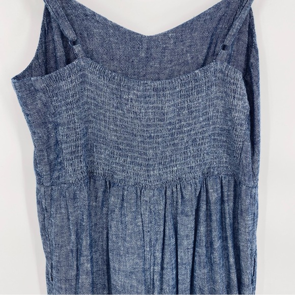 Old Navy Jumpsuit Cropped Wide Leg Linen Blend Smocked Back Bohemian Festival XL - Picture 7 of 10